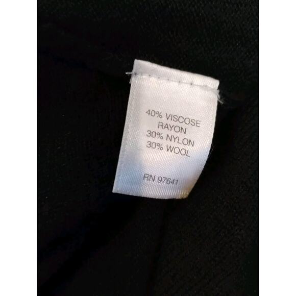 J Jill Sweater Beaded Neck Black Tunic Wool Blend Long Sleeve Women's Small EUC - Picture 8 of 12